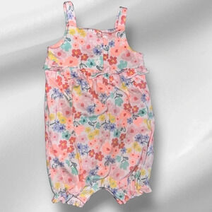 Carter's Baby Girls Floral Cotton Romper Size 9m